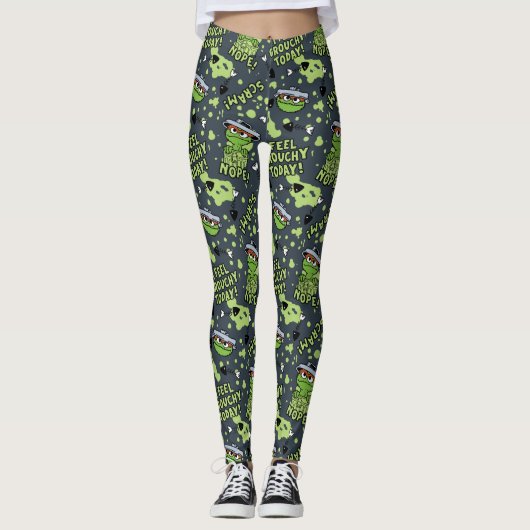 Sesamstraat | Oscar het Grouch Phrase Pattern Leggings (Voorkant)