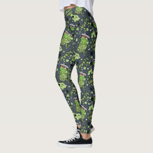Sesamstraat Oscar het Grouch Phrase Pattern Leggings