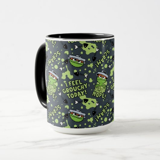 Sesamstraat | Oscar het Grouch Phrase Pattern Mok (Voorkant links)