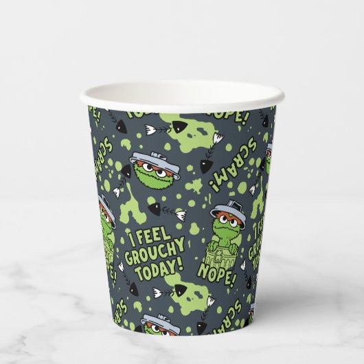 Sesamstraat | Oscar het Grouch Phrase Pattern Papieren Bekers (Achterkant)