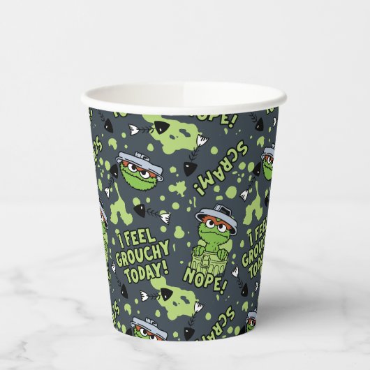 Sesamstraat | Oscar het Grouch Phrase Pattern Papieren Bekers (Links)