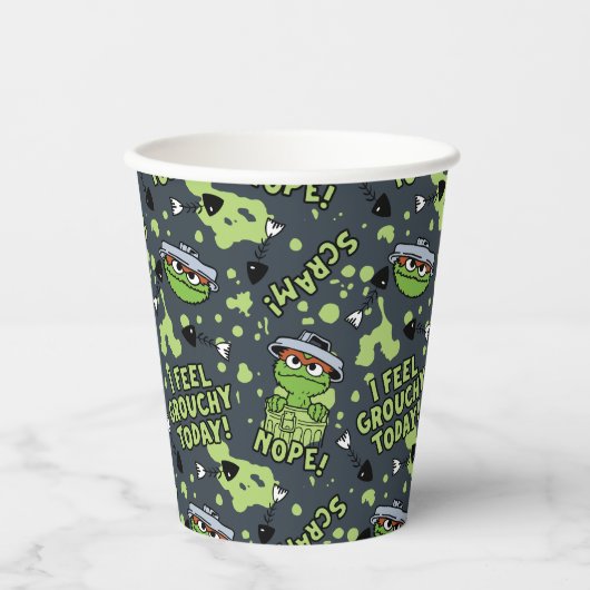Sesamstraat | Oscar het Grouch Phrase Pattern Papieren Bekers (Voorkant)