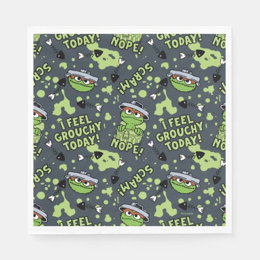 Sesamstraat | Oscar het Grouch Phrase Pattern Servet (Voorkant)