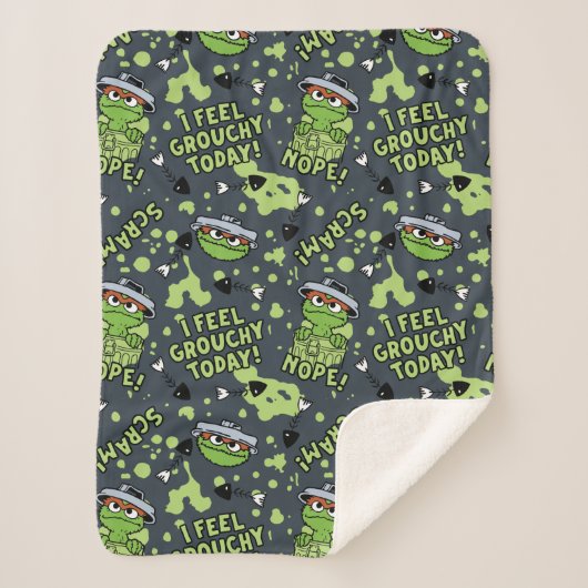 Sesamstraat | Oscar het Grouch Phrase Pattern Sherpa Deken (Voorkant)