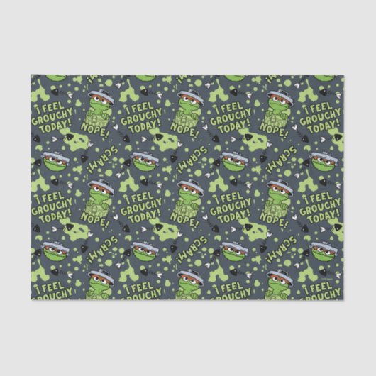 Sesamstraat | Oscar het Grouch Phrase Pattern Tissuepapier (Voorkant)