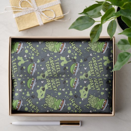 Sesamstraat | Oscar het Grouch Phrase Pattern Tissuepapier (Geschenk)