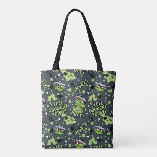 Sesamstraat | Oscar het Grouch Phrase Pattern Tote Bag (Achterkant)