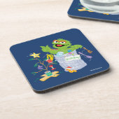 Sesamstraat | Oscar - kerstboom Bier Onderzetter (Linkerzijde)