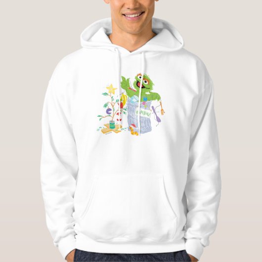 Sesamstraat | Oscar - kerstboom Hoodie (Voorkant)