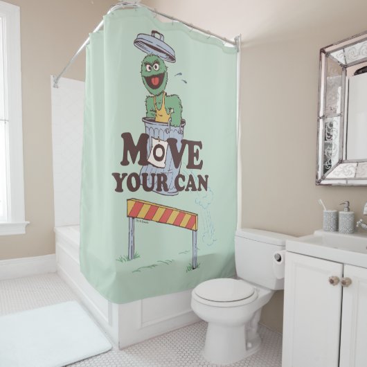 Sesamstraat | Oscar the Grouch Verplaats je blik Douchegordijn (In situ)