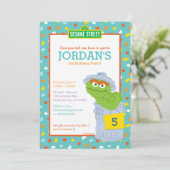 Sesamstraat Oscar voor de verjaardag van Grouch Co Kaart (Staand voorkant)