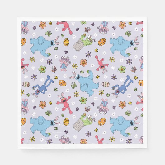 Sesamstraat paashaas patroon servet (Voorkant)