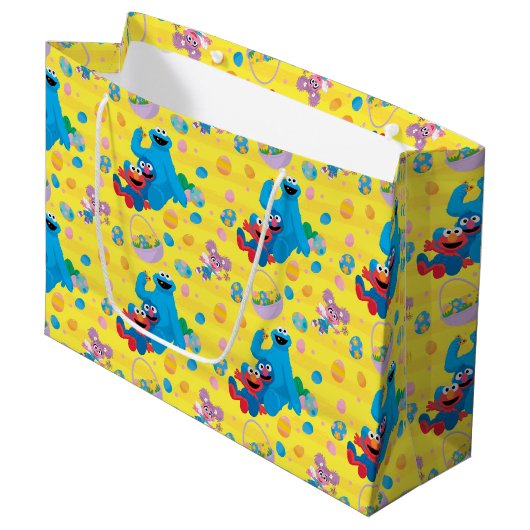 Sesamstraat Paasmandpatroon Groot Cadeauzakje (Voorkant Gekanteld)