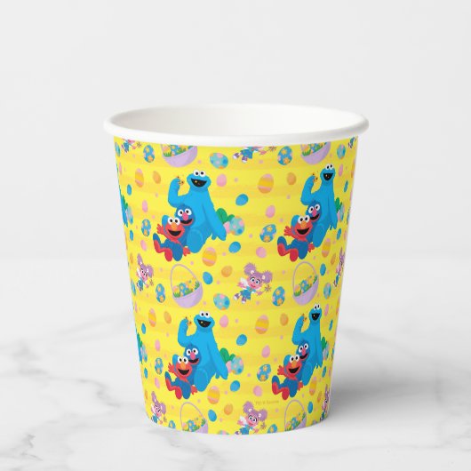 Sesamstraat Paasmandpatroon Papieren Bekers (Achterkant)