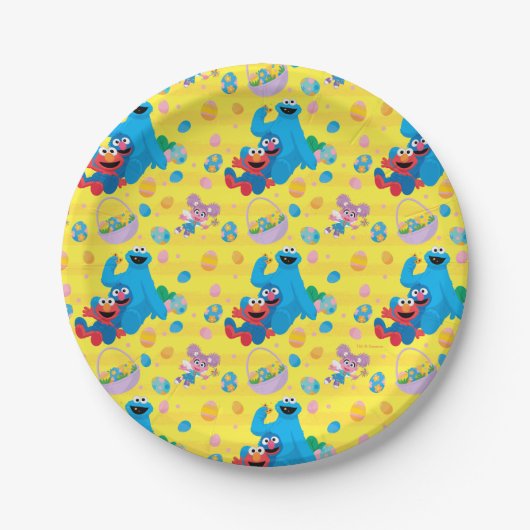 Sesamstraat Paasmandpatroon Papieren Bordje (Voorkant)