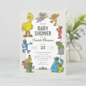  Sesamstraat Personages Baby shower Kaart (Staand voorkant)