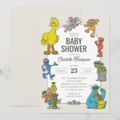  Sesamstraat Personages Baby shower Kaart (Voorkant / Achterkant)