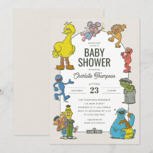  Sesamstraat Personages Baby shower Kaart