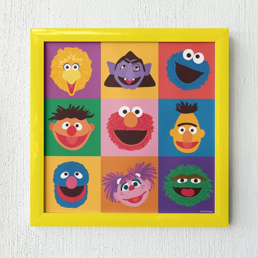 Sesamstraat personages | Colorblock Grid Poster