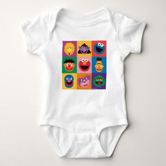Sesamstraat personages | Colorblock Grid Romper (Voorkant)