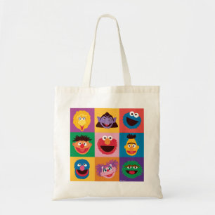 Sesamstraat personages Colorblock Grid Tote Bag