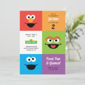 Sesamstraat personages | Colorblock Verjaardag Kaart (Staand voorkant)