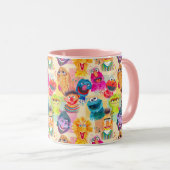 Sesamstraat personages | Kleurrijk patroon Mok (Voorkant rechts)