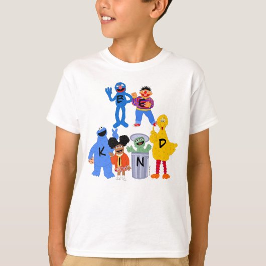 Sesamstraat personages | Wees aardig - Gebarentaal T-shirt (Voorkant)