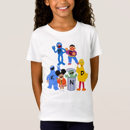 Sesamstraat personages | Wees aardig - Gebarentaal T-shirt (Voorkant)