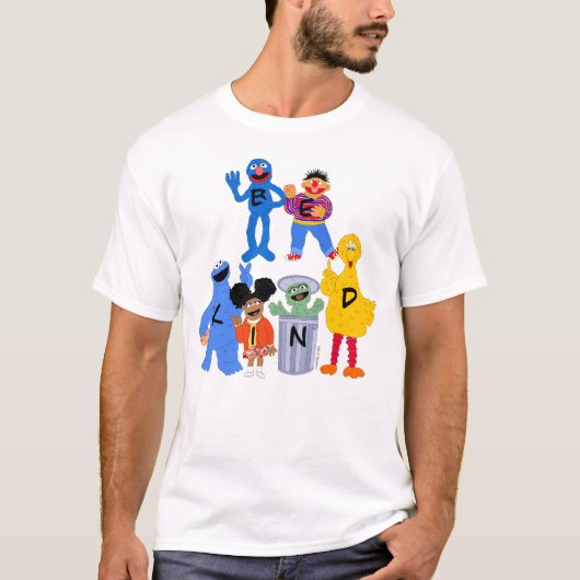 Sesamstraat personages | Wees aardig - Gebarentaal T-shirt (Voorkant)