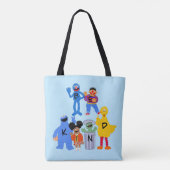 Sesamstraat personages | Wees aardig - Gebarentaal Tote Bag (Achterkant)