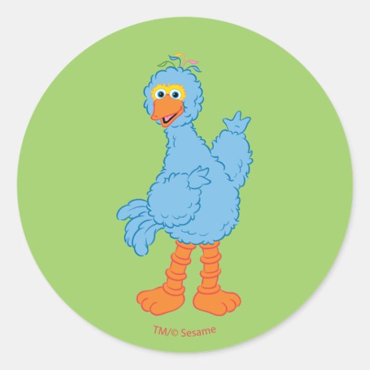 Sesamstraat Pino Ronde Sticker (Voorkant)