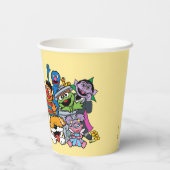 Sesamstraat | Portret Sesame Pals Group Papieren Bekers (Achterkant)