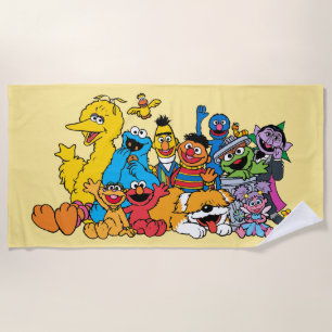 Sesamstraat Portret Sesame Pals Group Strandlaken