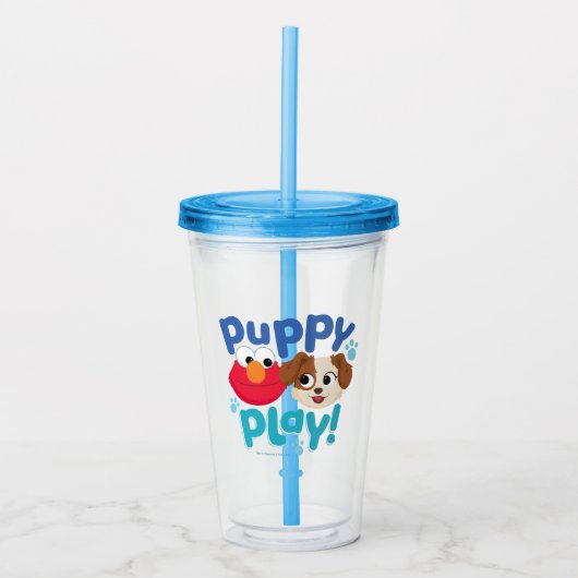 Sesamstraat | Puppy Play Elmo & Tango Acryl Drinkbeker (Voorkant)