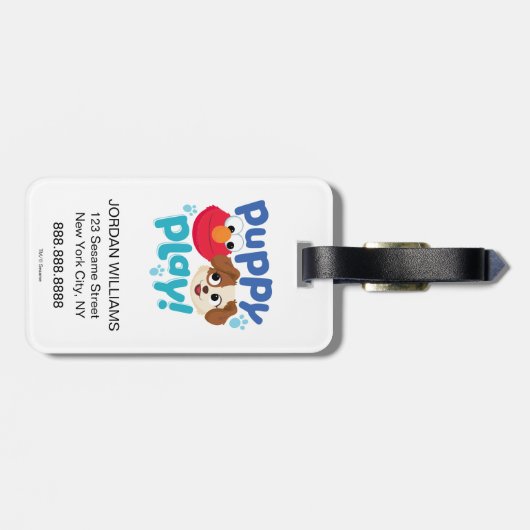 Sesamstraat | Puppy Play Elmo & Tango Bagagelabel (Achterkant horizontaal)