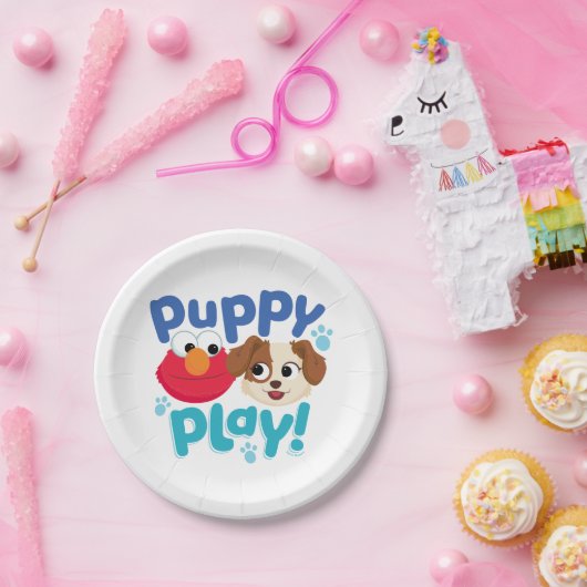 Sesamstraat | Puppy Play Elmo & Tango Papieren Bordje (Feest)