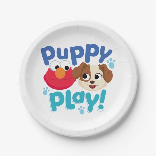 Sesamstraat | Puppy Play Elmo & Tango Papieren Bordje (Voorkant)
