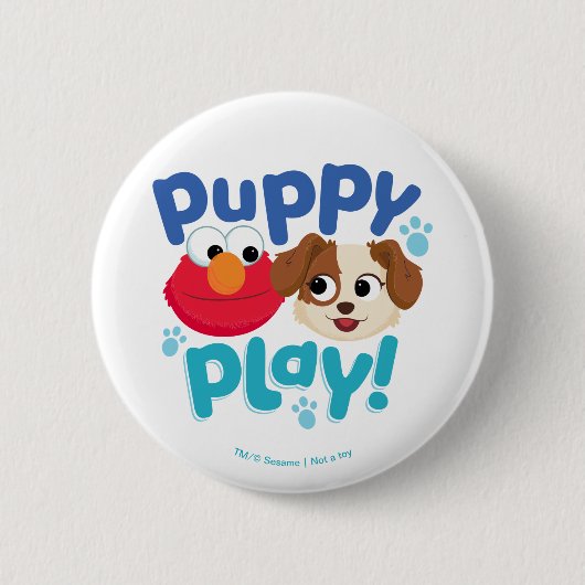 Sesamstraat | Puppy Play Elmo & Tango Ronde Button 5,7 Cm (Voorkant)