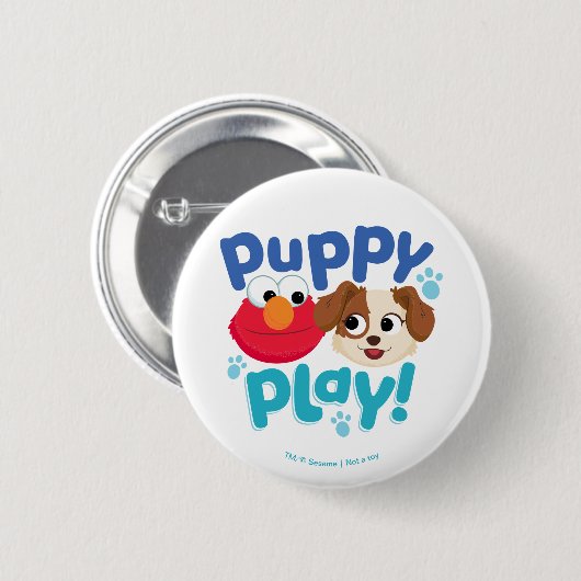 Sesamstraat | Puppy Play Elmo & Tango Ronde Button 5,7 Cm (Voorkant /achterkant)