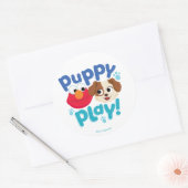 Sesamstraat | Puppy Play Elmo & Tango Ronde Sticker (Envelop)