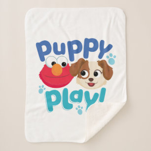 Sesamstraat Puppy Play Elmo & Tango Sherpa Deken