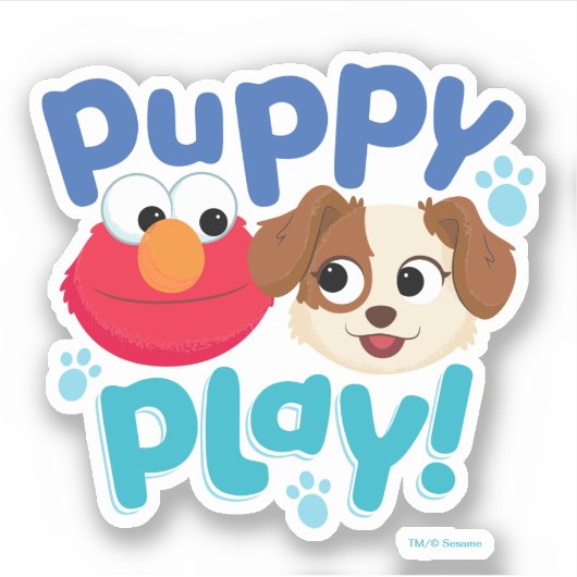 Sesamstraat | Puppy Play Elmo & Tango Sticker (Voorkant)