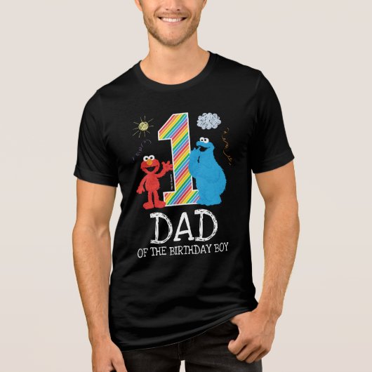 Sesamstraat Regenboog 1st Birthday | Pap Tri-Blend Shirt (Voorkant)