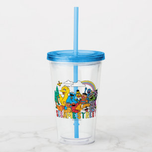 Sesamstraat   Regenbooggolf Acryl Drinkbeker