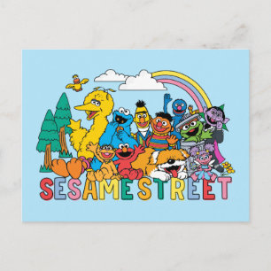 Sesamstraat Regenbooggolf Briefkaart