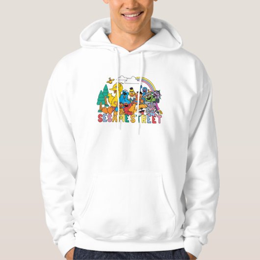 Sesamstraat | Regenbooggolf Hoodie (Voorkant)