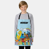 Sesamstraat | Regenbooggolf | Naam toevoegen Schort (Gedragen)