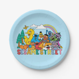 Sesamstraat   Regenbooggolf Papieren Bordje