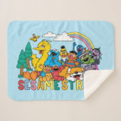 Sesamstraat | Regenbooggolf Sherpa Deken (Voorkant (horizontaal))